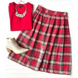 Pleats & Plaid Skirt | size M